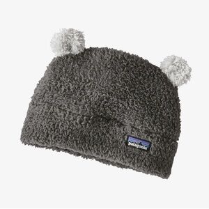 Patagonia Kids Fleece Bear Hat Gray - Cozy Winter Baby Toddler